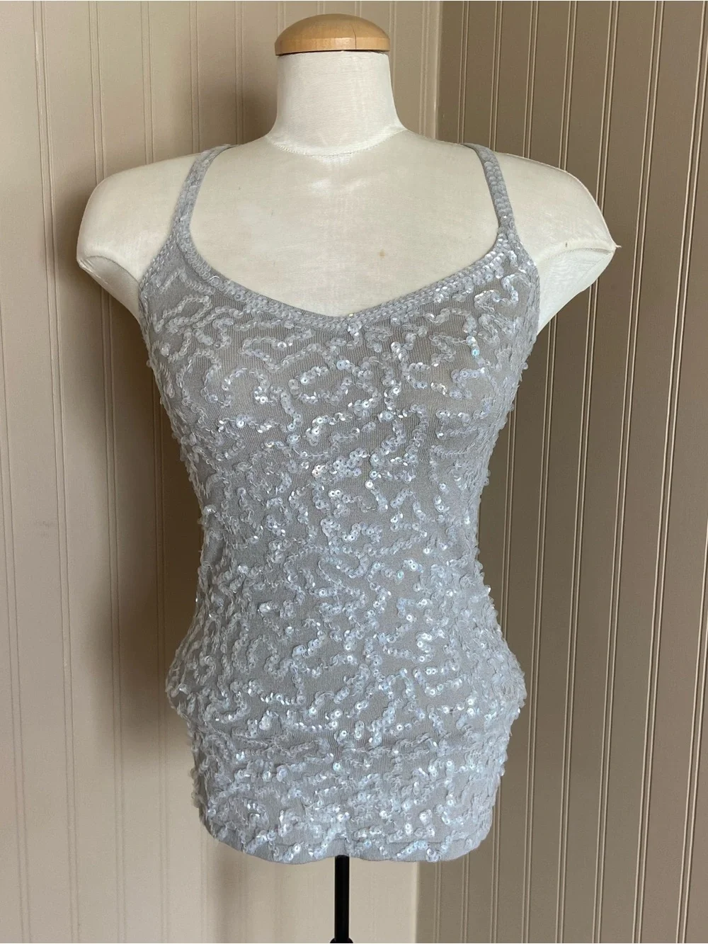 Y2K Vintage Smart Set Sequins Super Stretchy Tank Top Women’s Medium - Picture 2 of 7